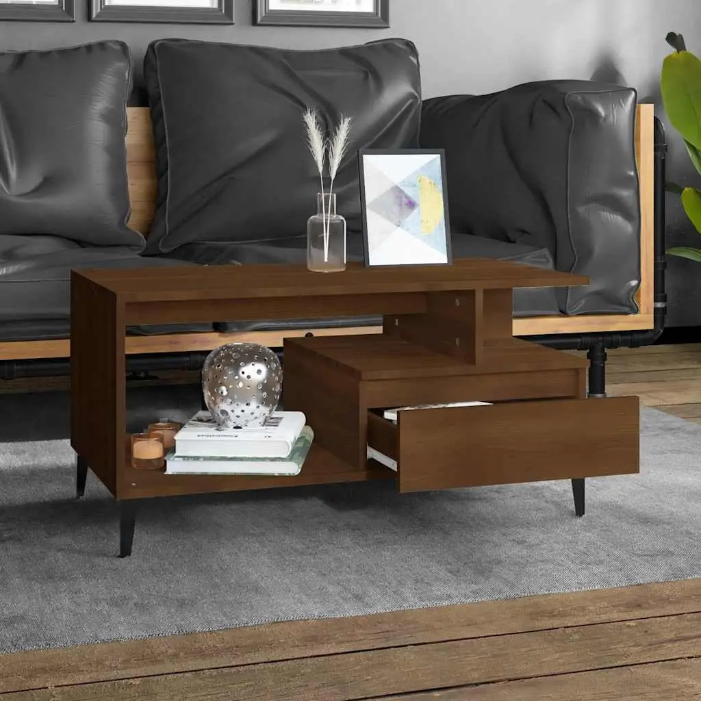 Brown Oak Coffee Table for Living Rooms