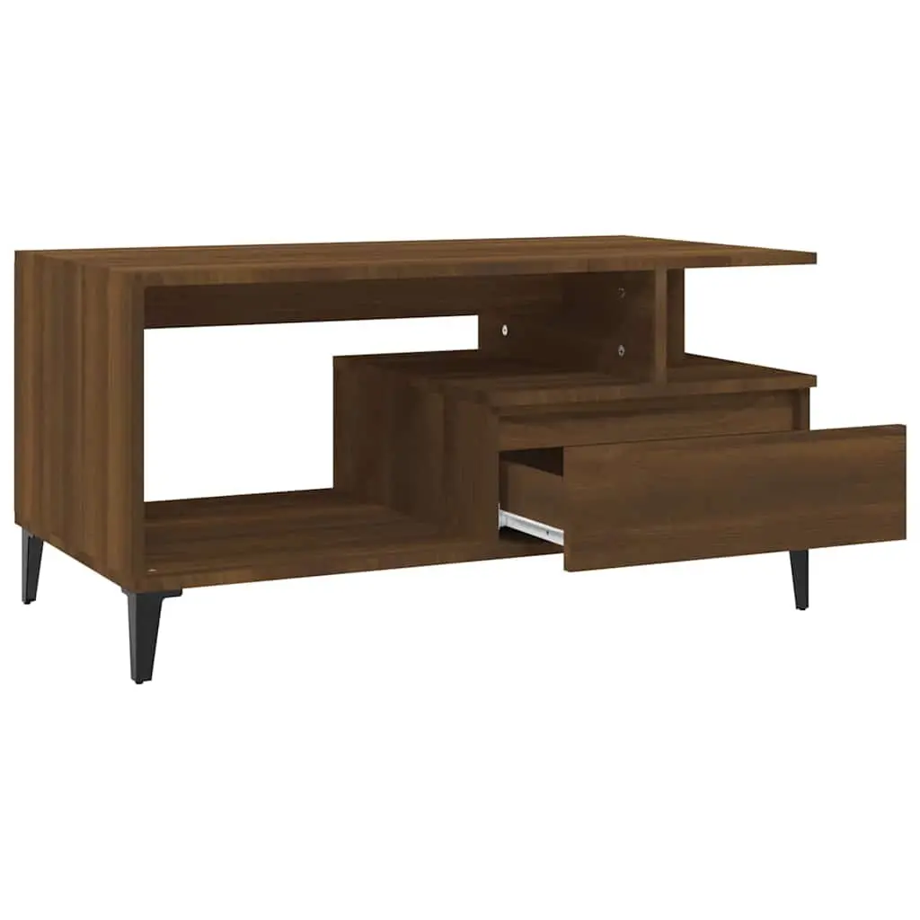 Brown Oak Coffee Table for Living Rooms