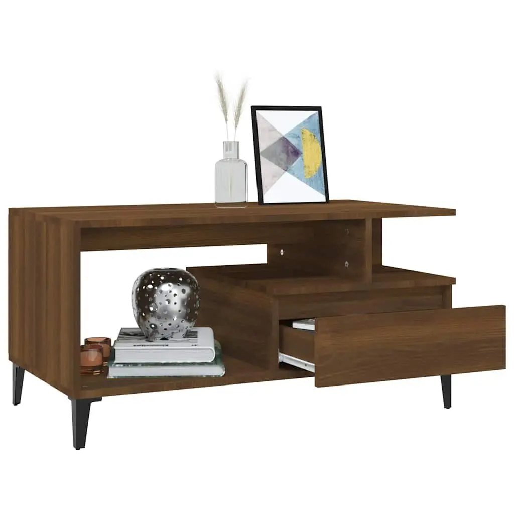 Brown Oak Coffee Table for Living Rooms