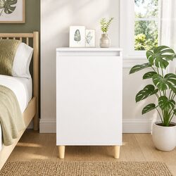 Elegant White Bedside Cabinet 40x35x70cm