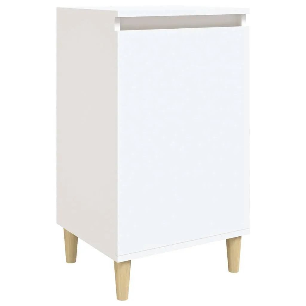 Bedside Cabinet White 40x35x70cm Engineered Wood Nightstand Side Table with Door Storage