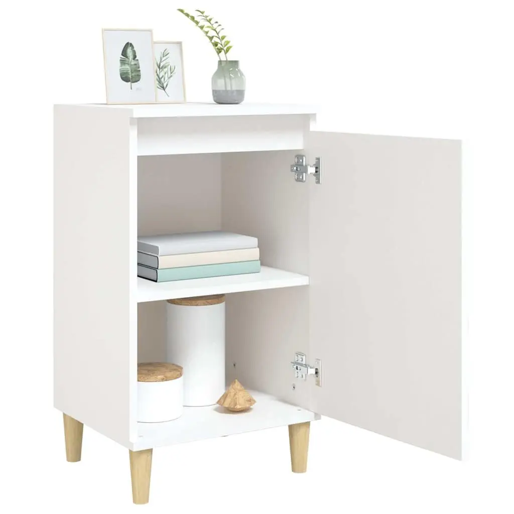 Bedside Cabinet 2 pcs White 40x35x70 cm Engineered Wood Nightstand Storage