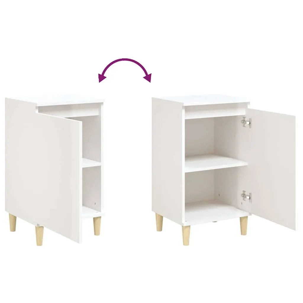 White High Gloss 2-Door Bedside Cabinets