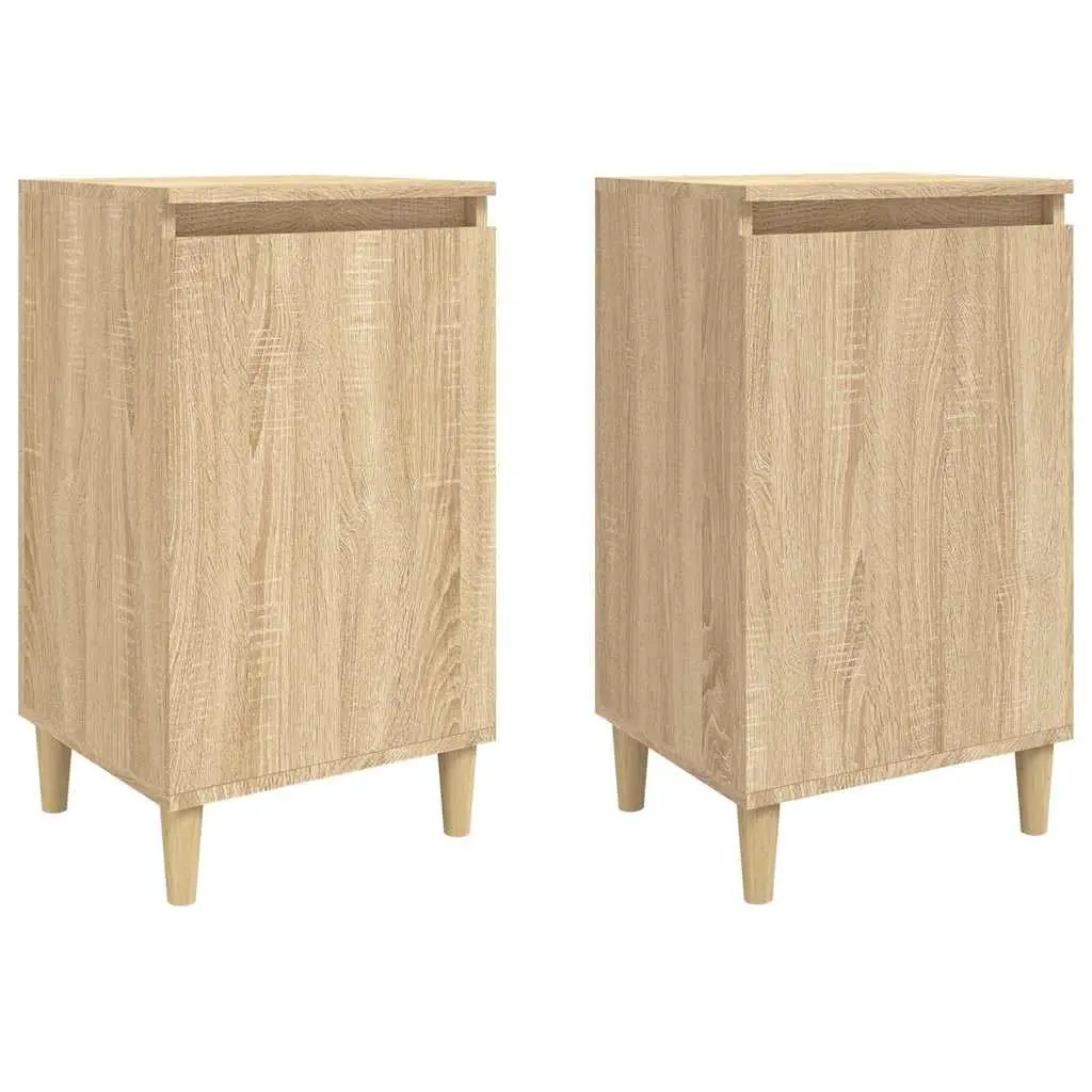 Bedside Cabinets 2 pcs Brown Engineered Wood Nightstand Storage 40x35x70 cm