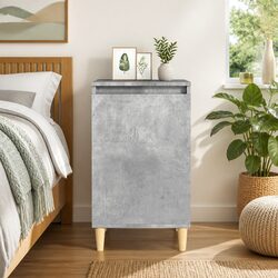 Grey Engineered Wood Bedside Cabinet 40x35x70 cm