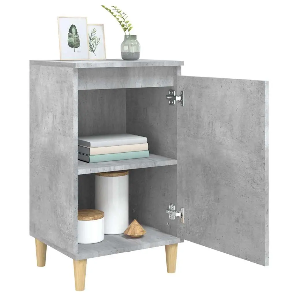 Bedside Cabinet Concrete Grey 40x35x70cm Engineered Wood Nightstand Storage Table
