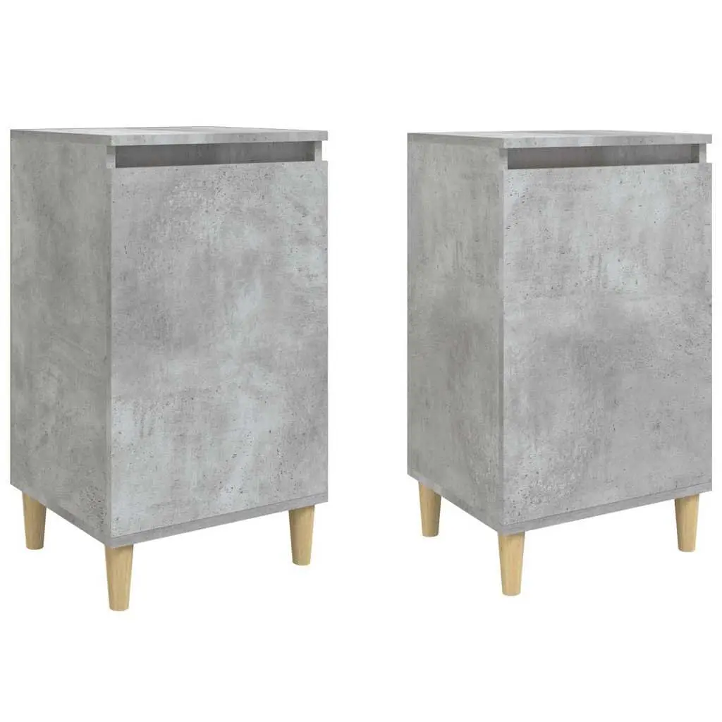 Grey Bedside Cabinets Set of 2, 40x35x70 cm