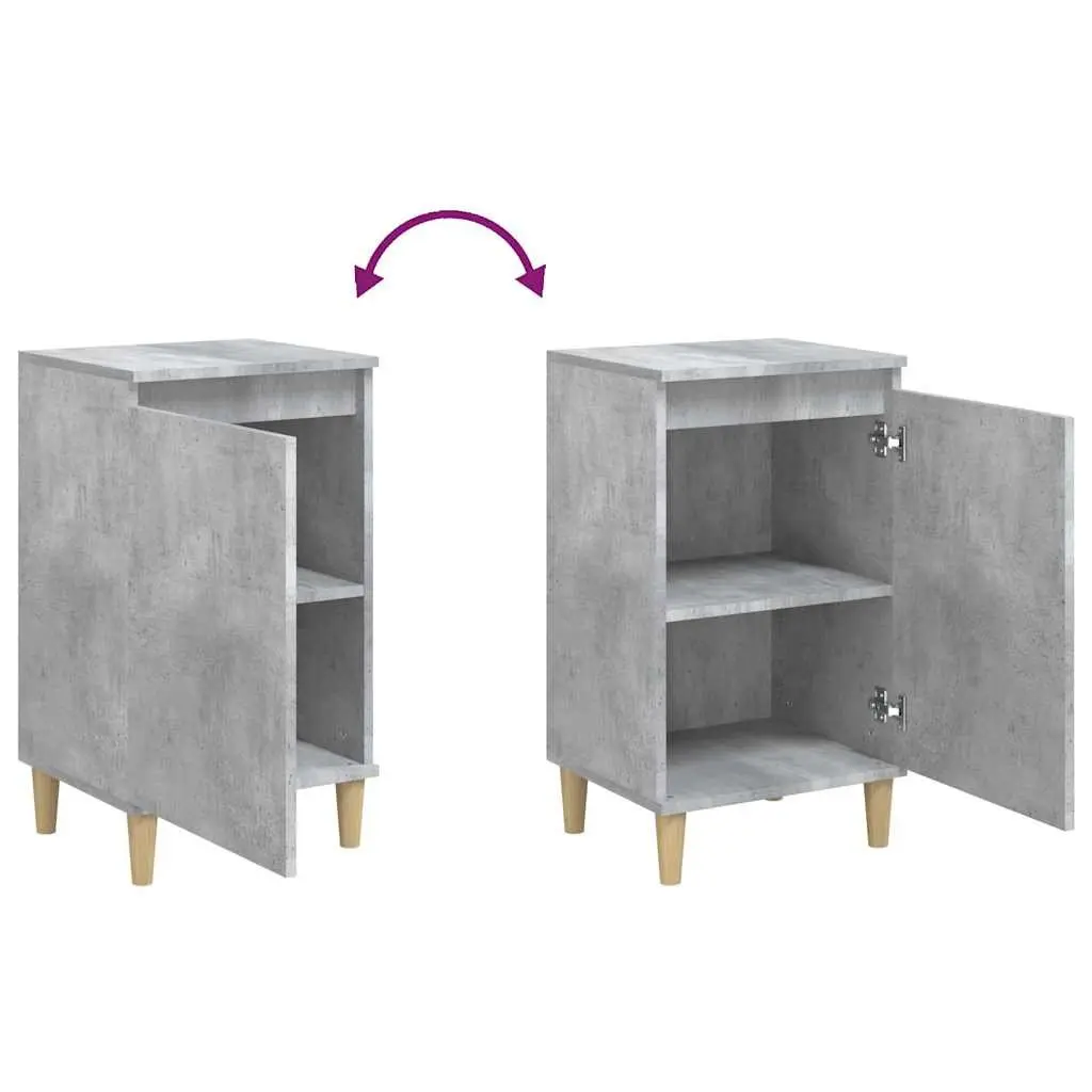 Grey Bedside Cabinets Set of 2, 40x35x70 cm