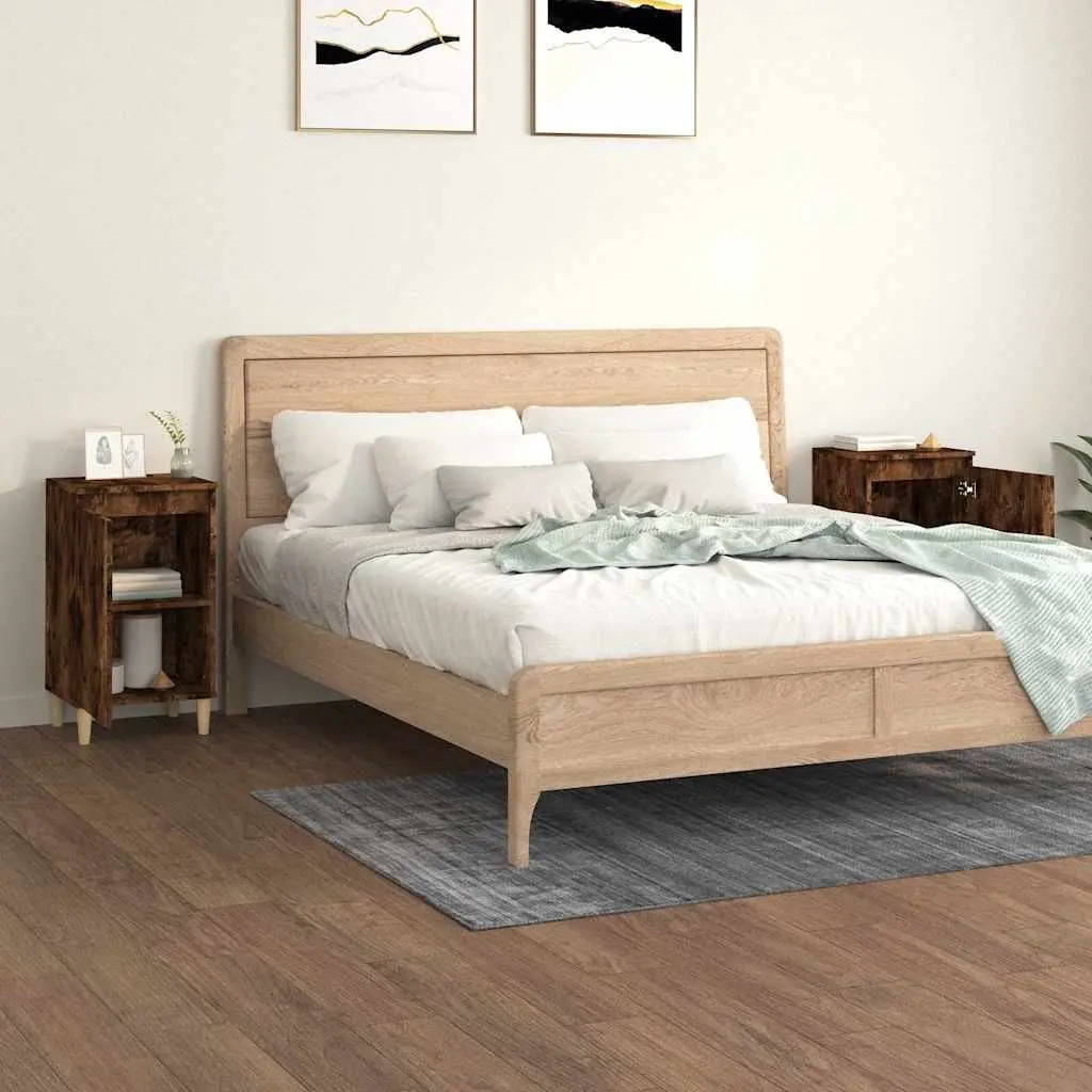 Bedside Cabinets Brown Engineered Wood 40x35x70cm 2 pcs