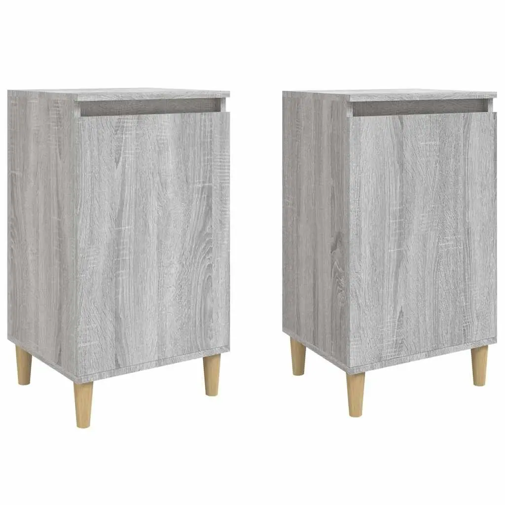 Bedside Cabinet Grey Sonoma Engineered Wood 2 Compartment Door Storage