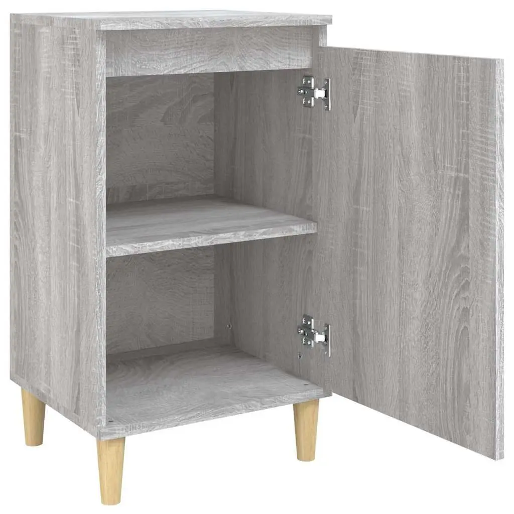 Bedside Cabinet Grey Sonoma Engineered Wood 2 Compartment Door Storage