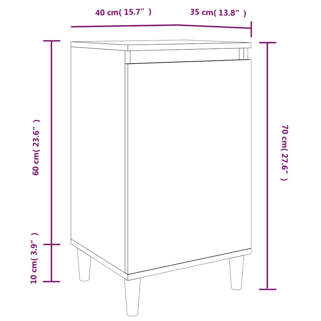 Brown Oak Nightstand with 2 Compartments
