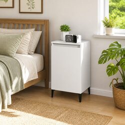 Elegant White Bedside Cabinet 40x35x70cm for Storage