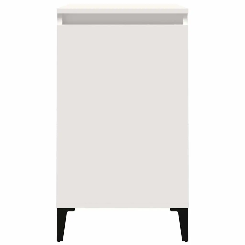 Bedside Cabinet White 40x35x70cm Engineered Wood Nightstand Side Table with Door Storage
