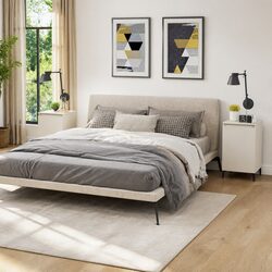 Stylish 2-Door Bedside Cabinet in White