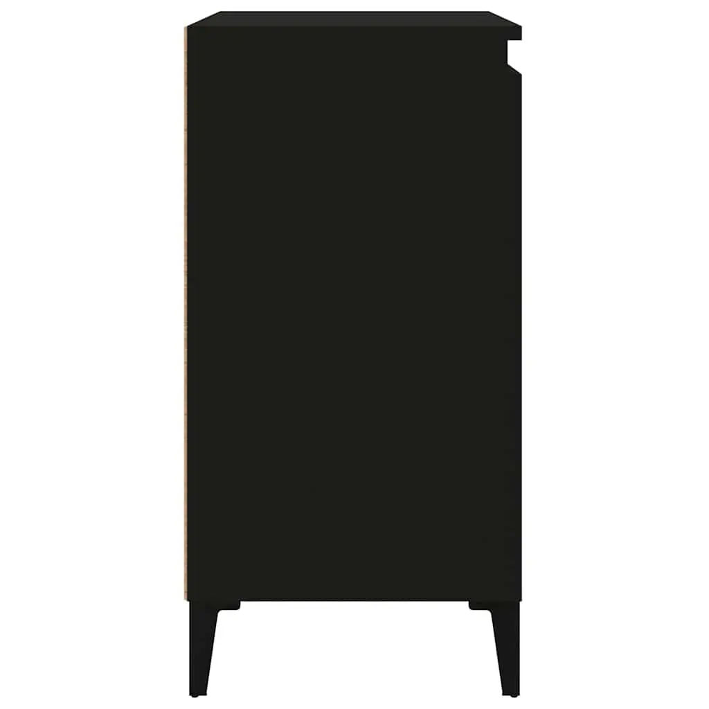 Bedside Cabinets 2 pcs Black Bedside Table Nightstand with Door Storage