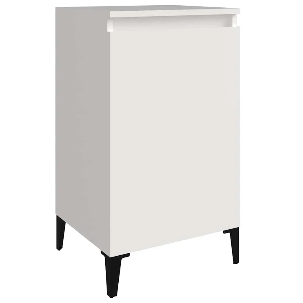Bedside Cabinet White High Gloss 40x35x70 cm Engineered Wood Nightstand