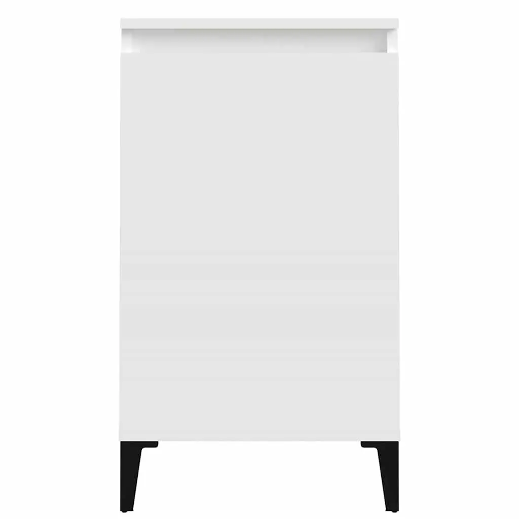 Bedside Cabinet White High Gloss 40x35x70 cm Engineered Wood Nightstand