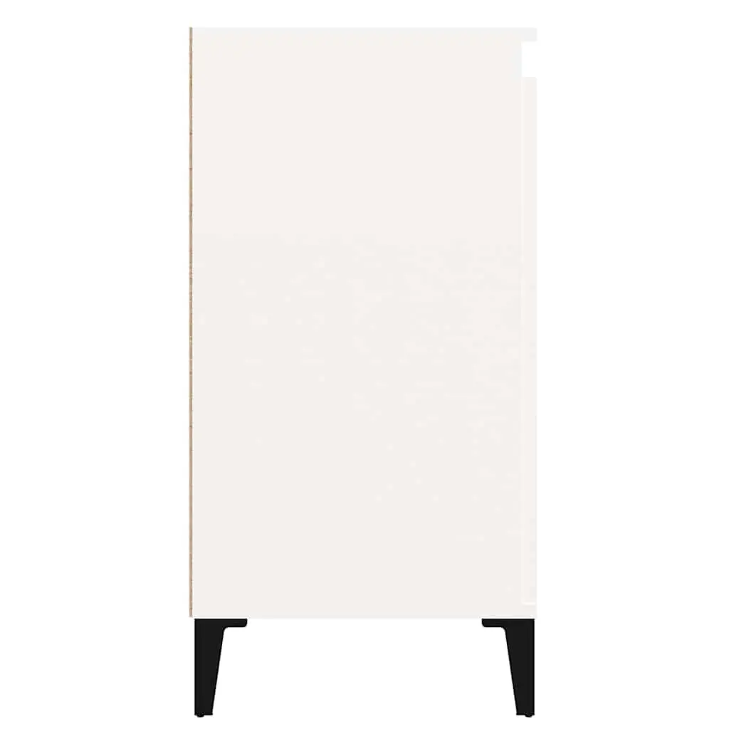 Bedside Cabinet White High Gloss 40x35x70 cm Engineered Wood Nightstand