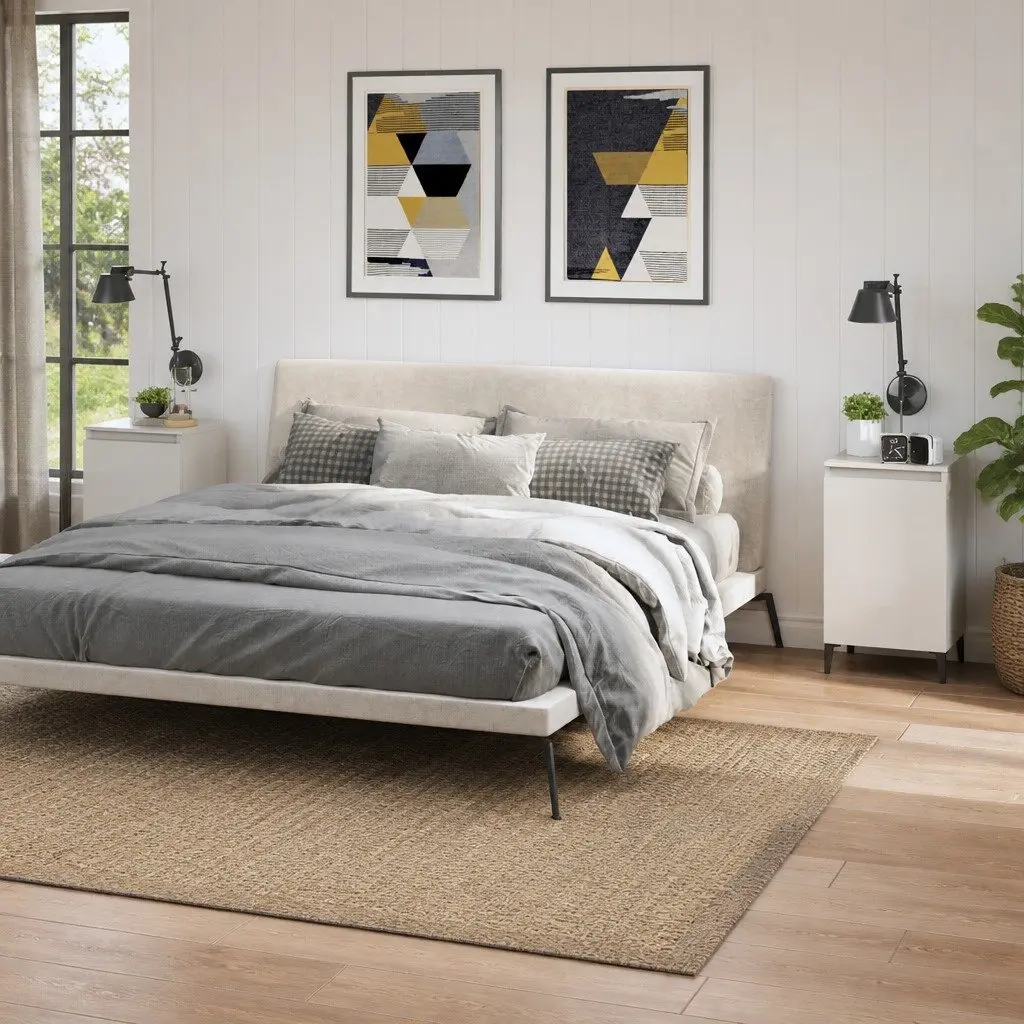 Bedside Cabinets High Gloss White 40x35x70cm Engineered Wood 2 Piece