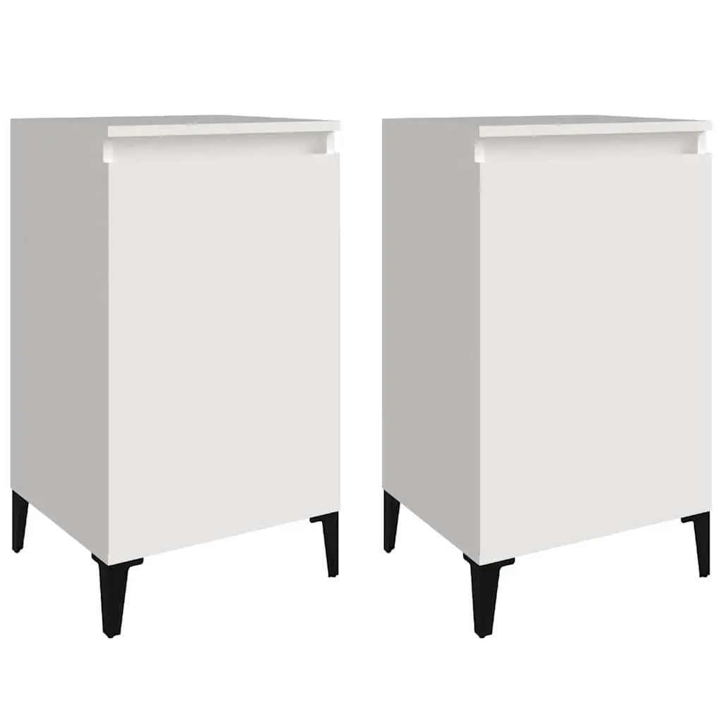 Bedside Cabinets High Gloss White 40x35x70cm Engineered Wood 2 Piece