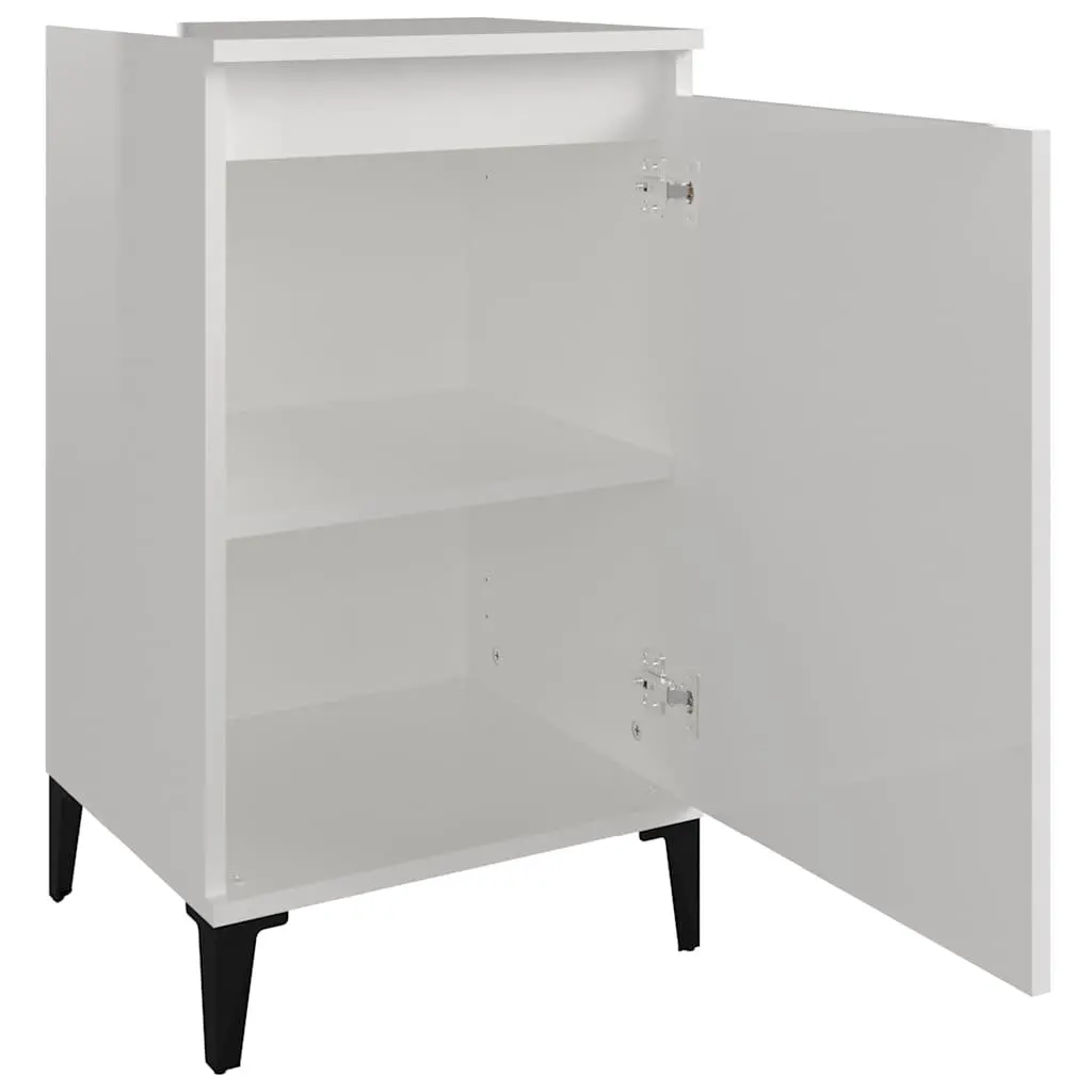 Bedside Cabinets High Gloss White 40x35x70cm Engineered Wood 2 Piece
