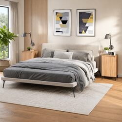 Brown Engineered Wood Bedside Cabinet Set of 2