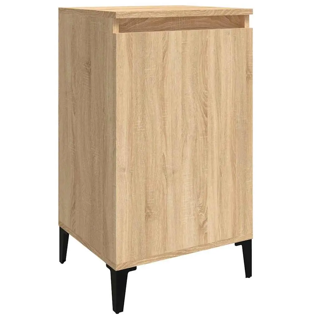 Bedside Cabinet Brown 2 Piece Engineered Wood Nightstand Storage Table 40x35x70cm