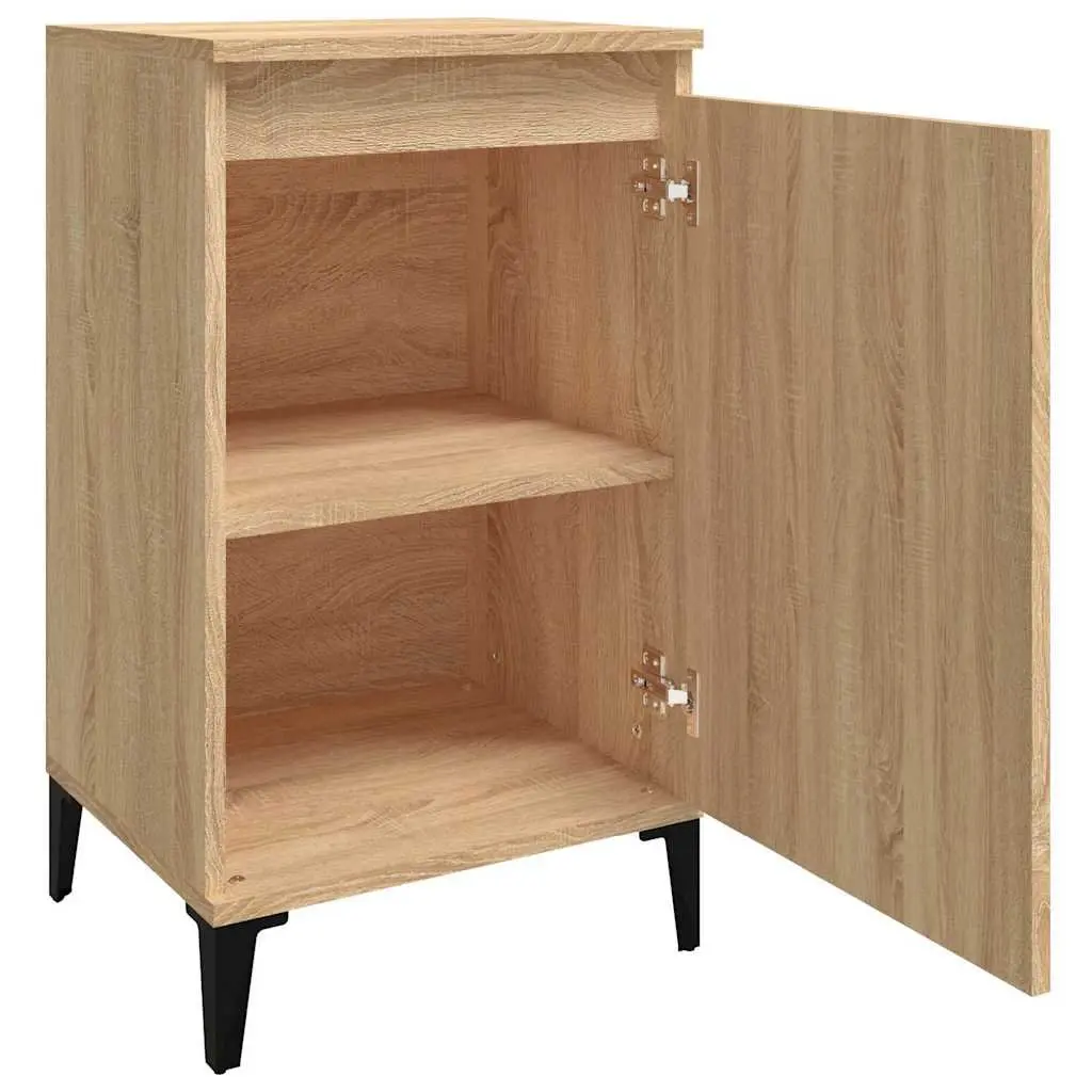 Bedside Cabinet Brown 2 Piece Engineered Wood Nightstand Storage Table 40x35x70cm