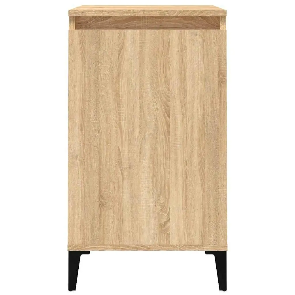 Bedside Cabinet Brown 2 Piece Engineered Wood Nightstand Storage Table 40x35x70cm