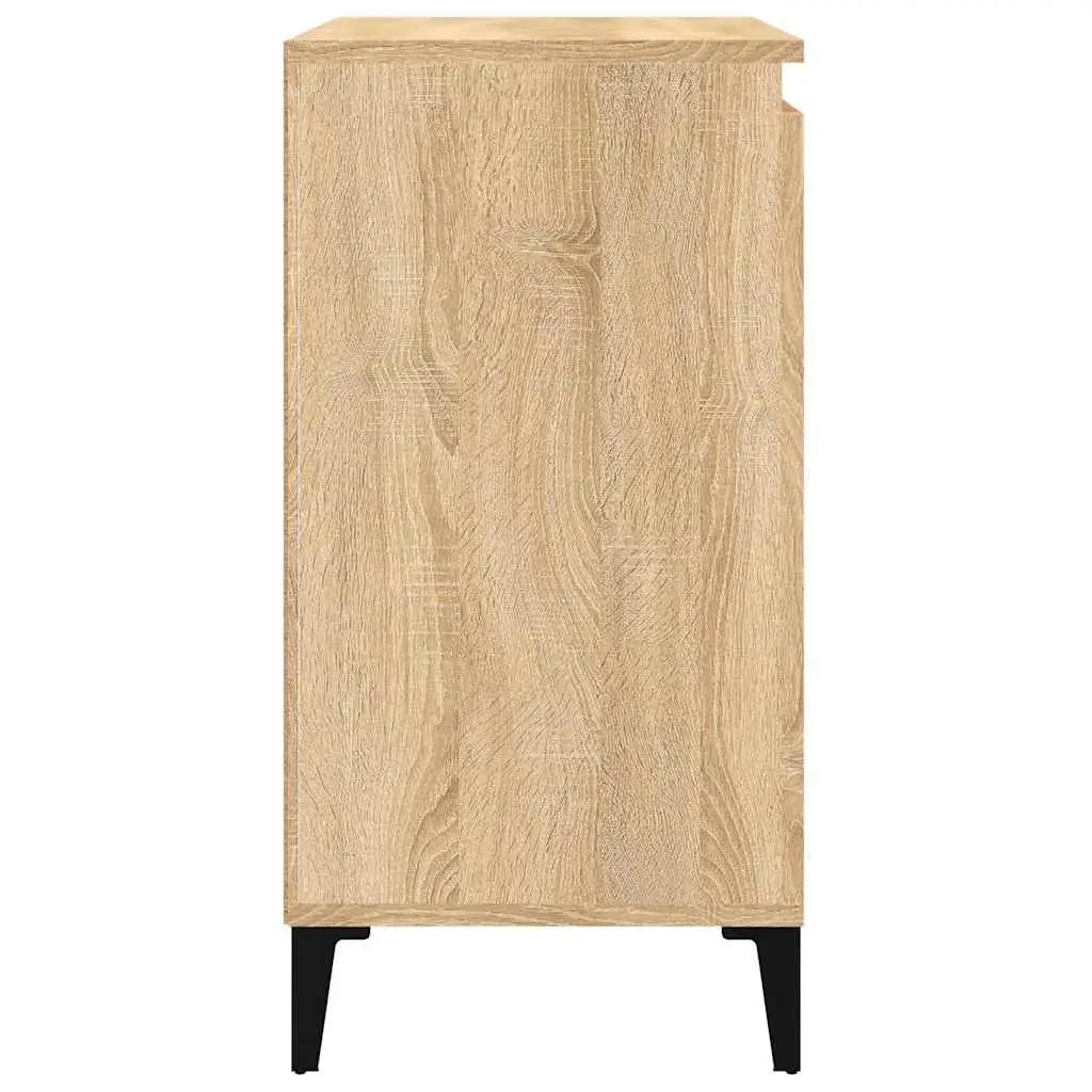 Bedside Cabinet Brown 2 Piece Engineered Wood Nightstand Storage Table 40x35x70cm
