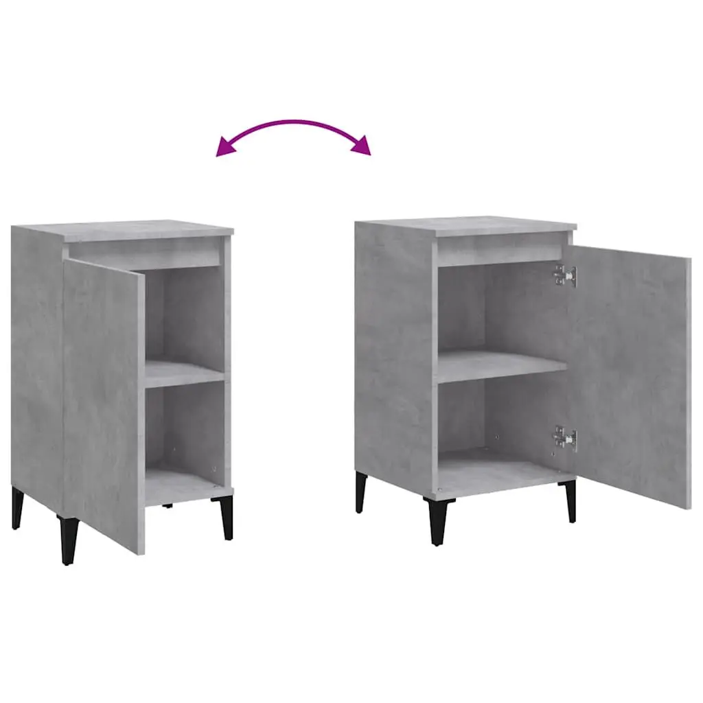 Bedside Cabinet Concrete Grey 40x35x70cm Engineered Wood