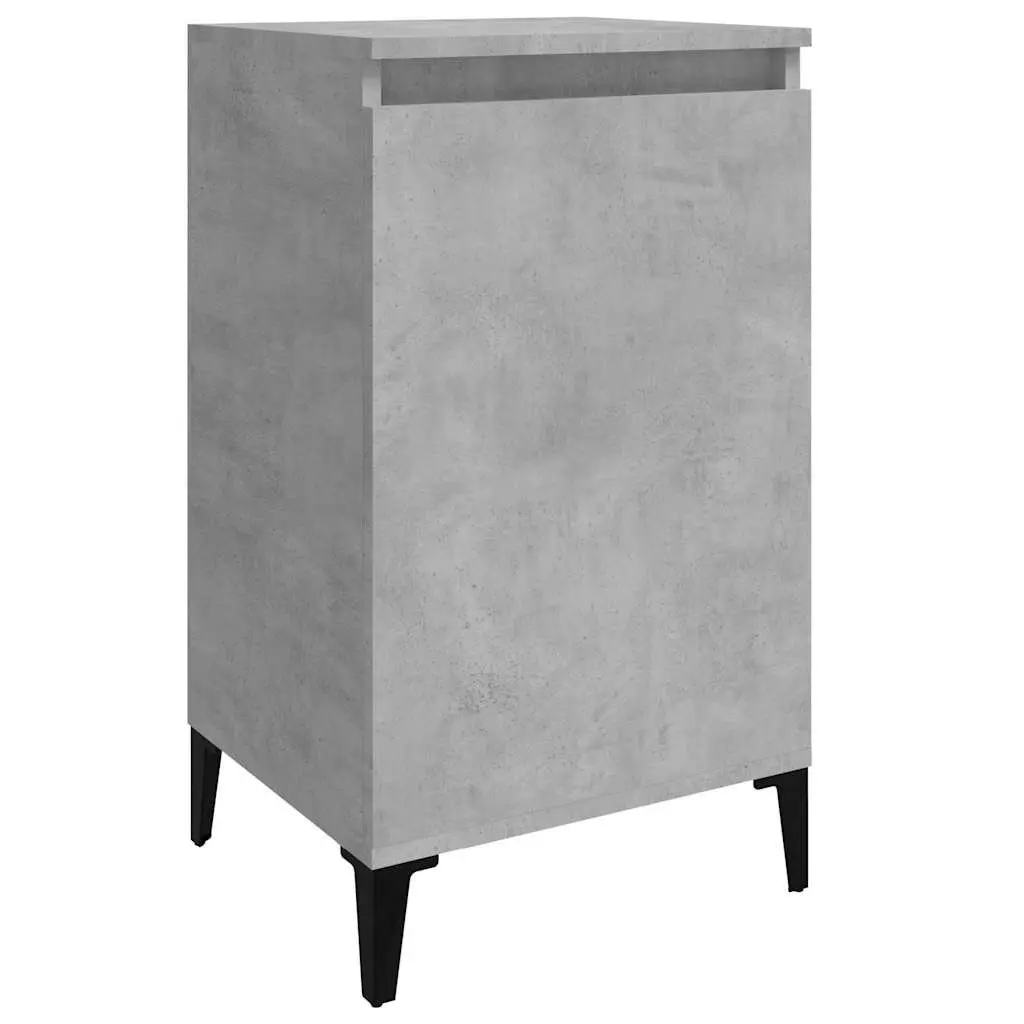 Grey Nightstand with Two Doors