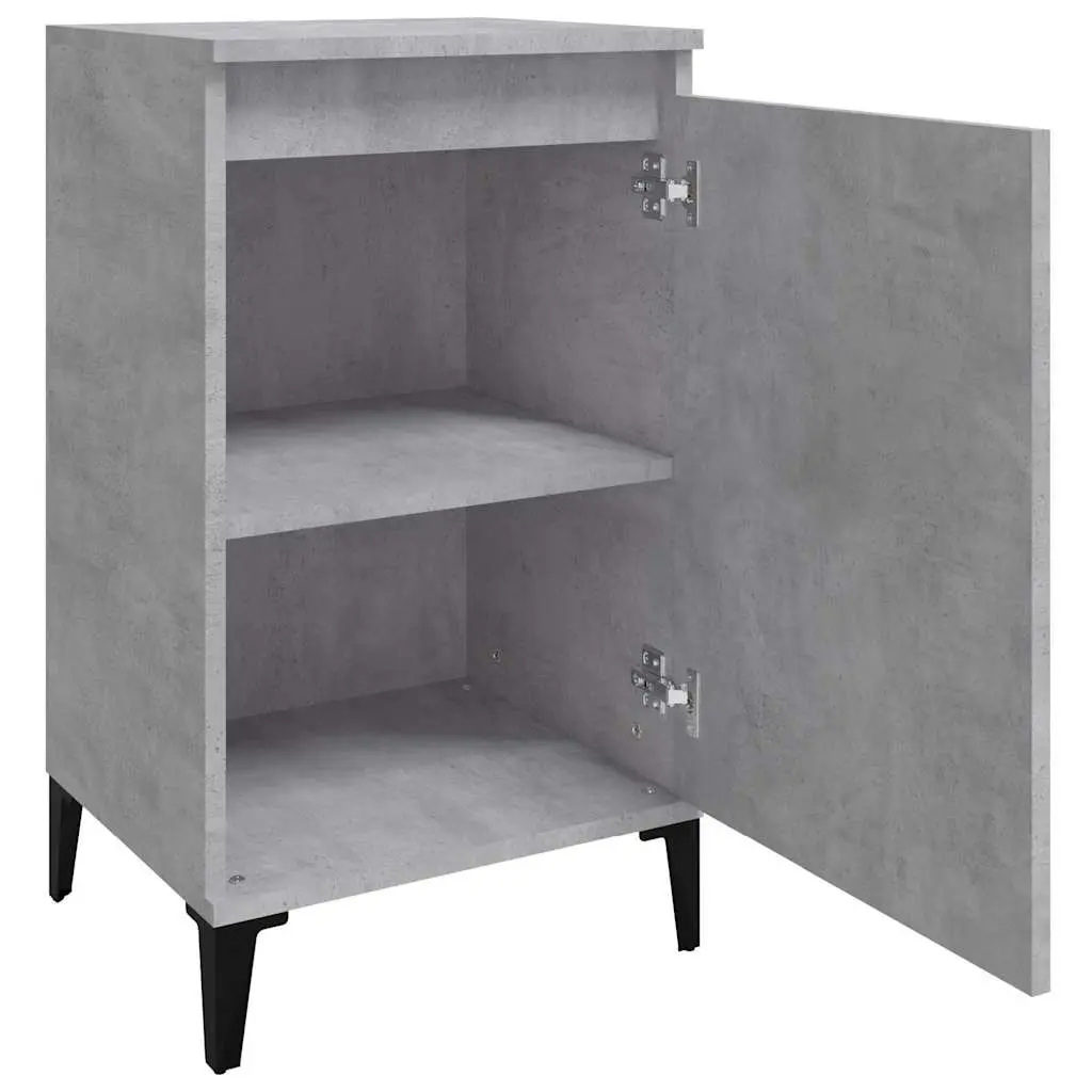 Grey Nightstand with Two Doors