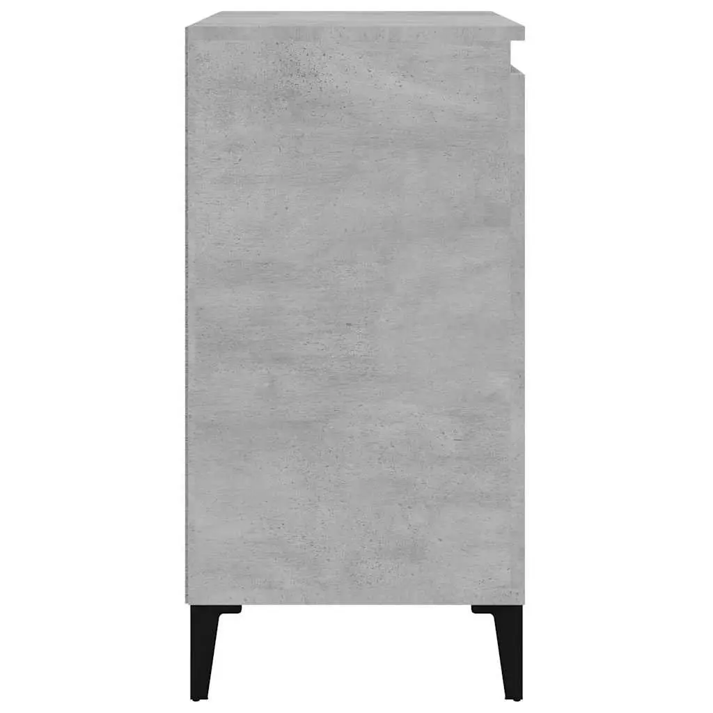 Grey Nightstand with Two Doors