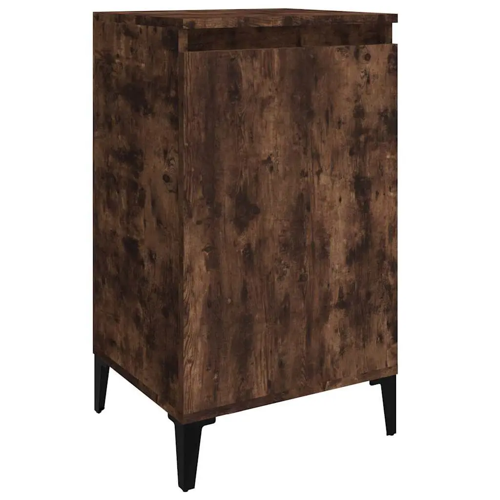 Bedside Cabinet Smoked Oak 40x35x70cm Engineered Wood with Metal Legs