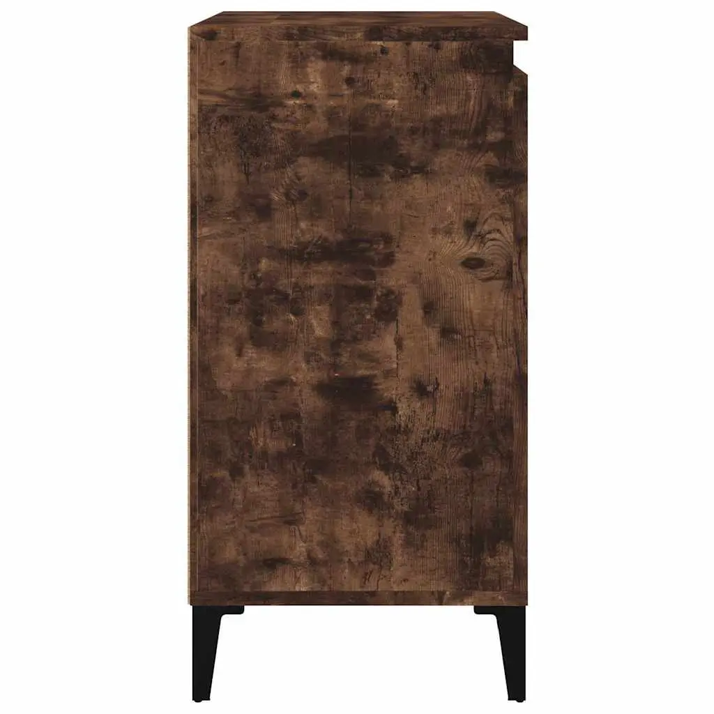 Bedside Cabinet Smoked Oak 40x35x70cm Engineered Wood with Metal Legs