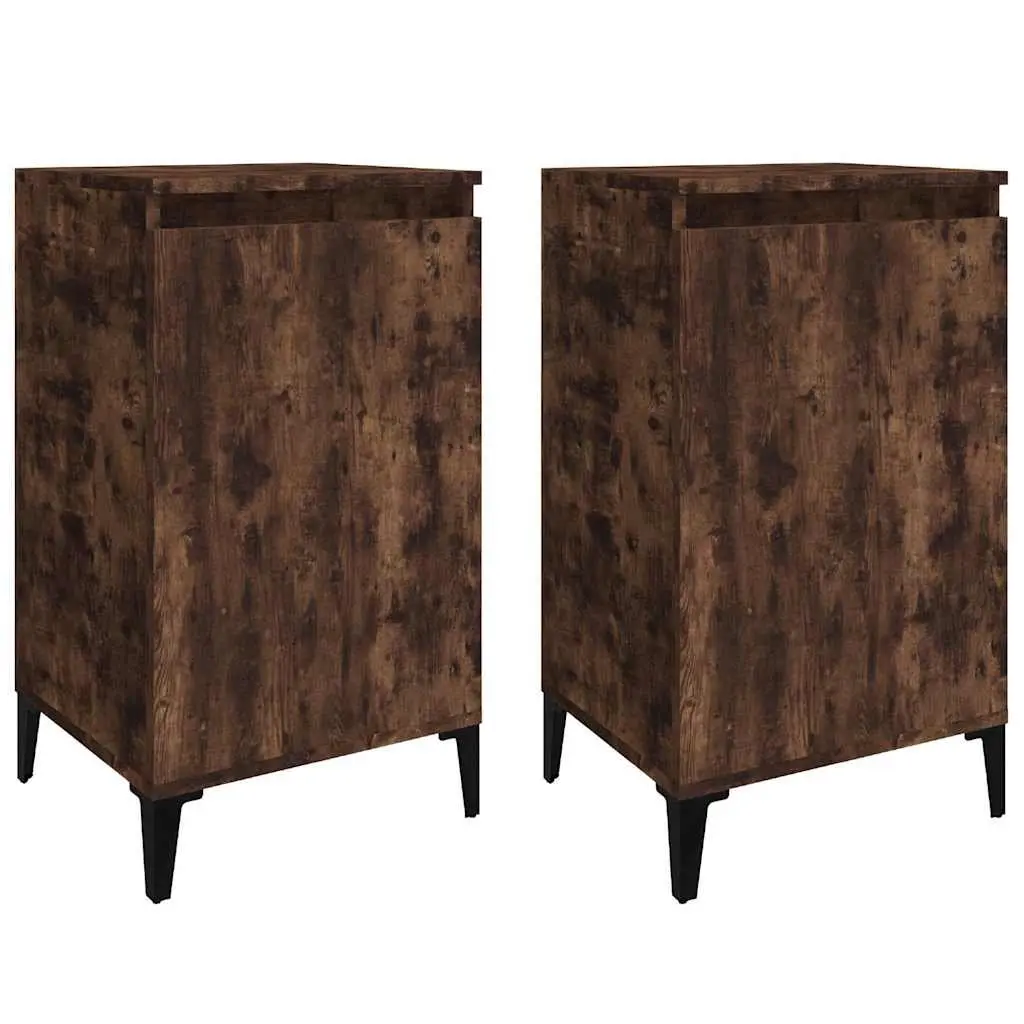 Bedside Cabinets Smoked Oak 40x35x70 cm Engineered Wood 2 pcs
