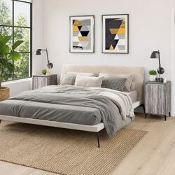 2-Piece Grey Sonoma Nightstand Set for Cozy Bedrooms