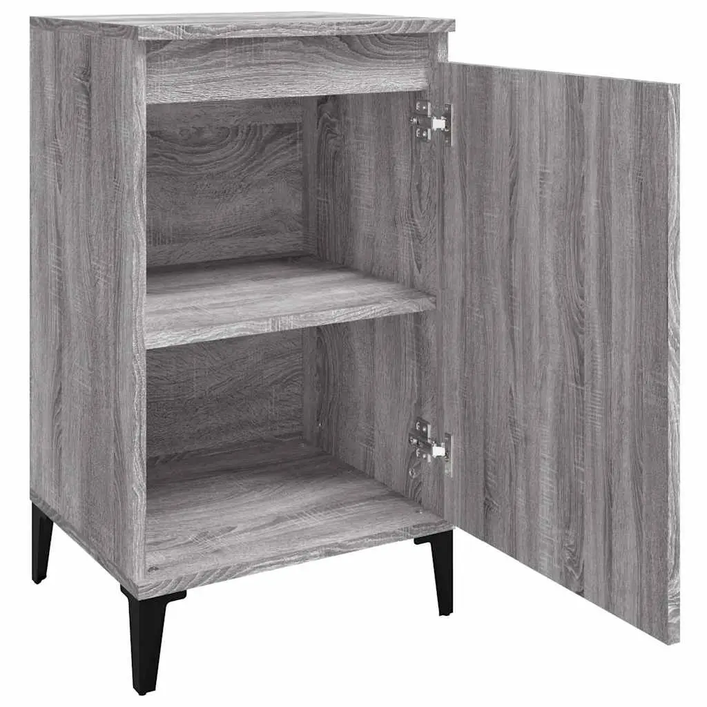 Bedside Cabinets 2 pcs Grey Sonoma Engineered Wood Nightstand Storage