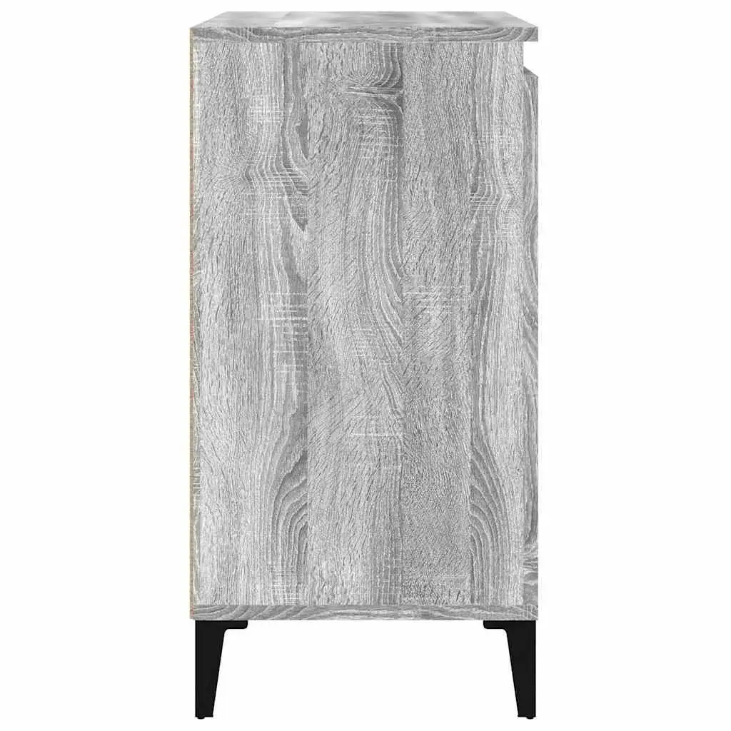 Bedside Cabinets 2 pcs Grey Sonoma Engineered Wood Nightstand Storage