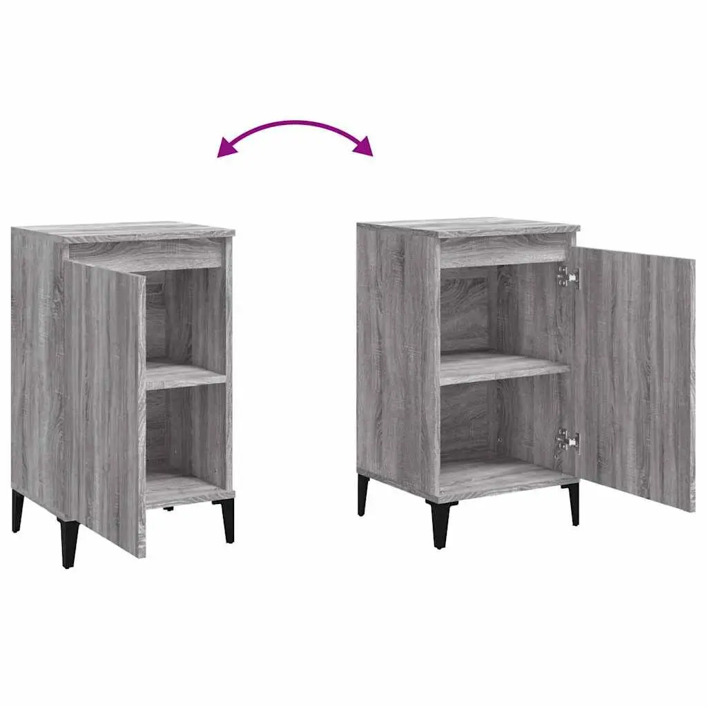 Bedside Cabinets 2 pcs Grey Sonoma Engineered Wood Nightstand Storage