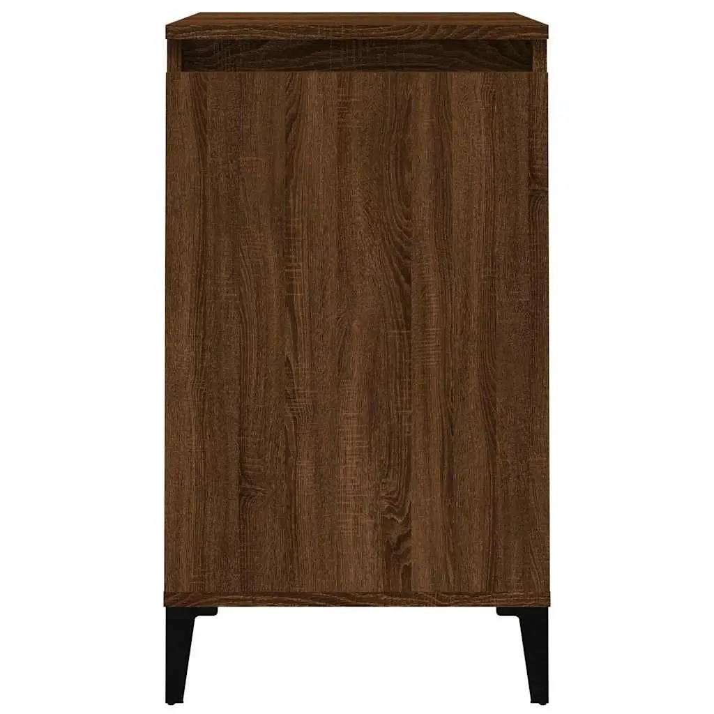 Bedside Cabinets Brown Oak 2 Piece Engineered Wood Nightstands Storage Cabinet