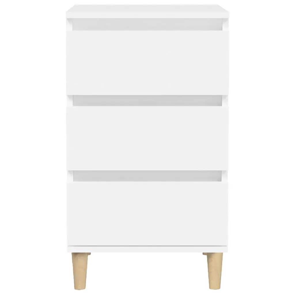 White Bedside Cabinet with 3 Drawers 40x35x70 cm