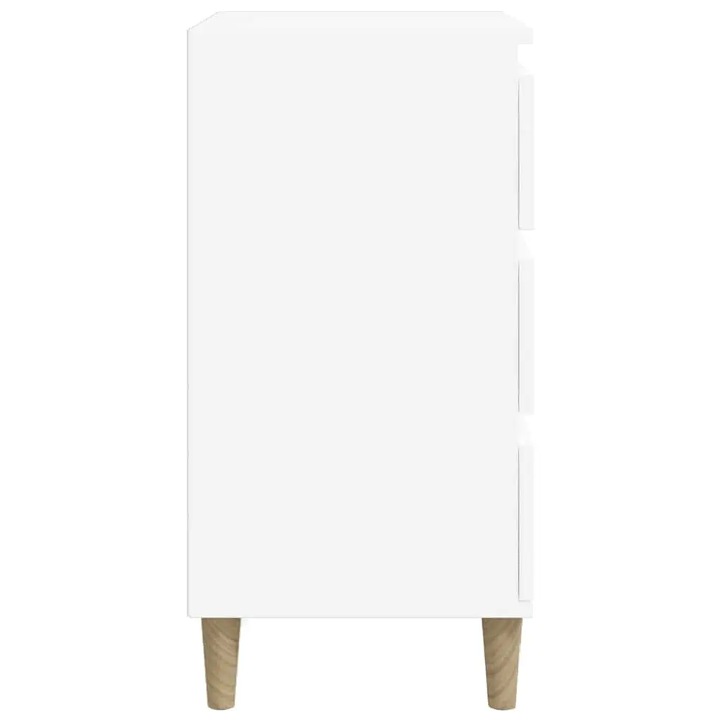 White Bedside Cabinet with 3 Drawers 40x35x70 cm