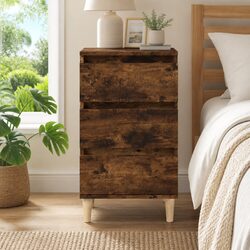 Charming 3 Drawer Bedside Cabinet 40x35x70cm in Brown