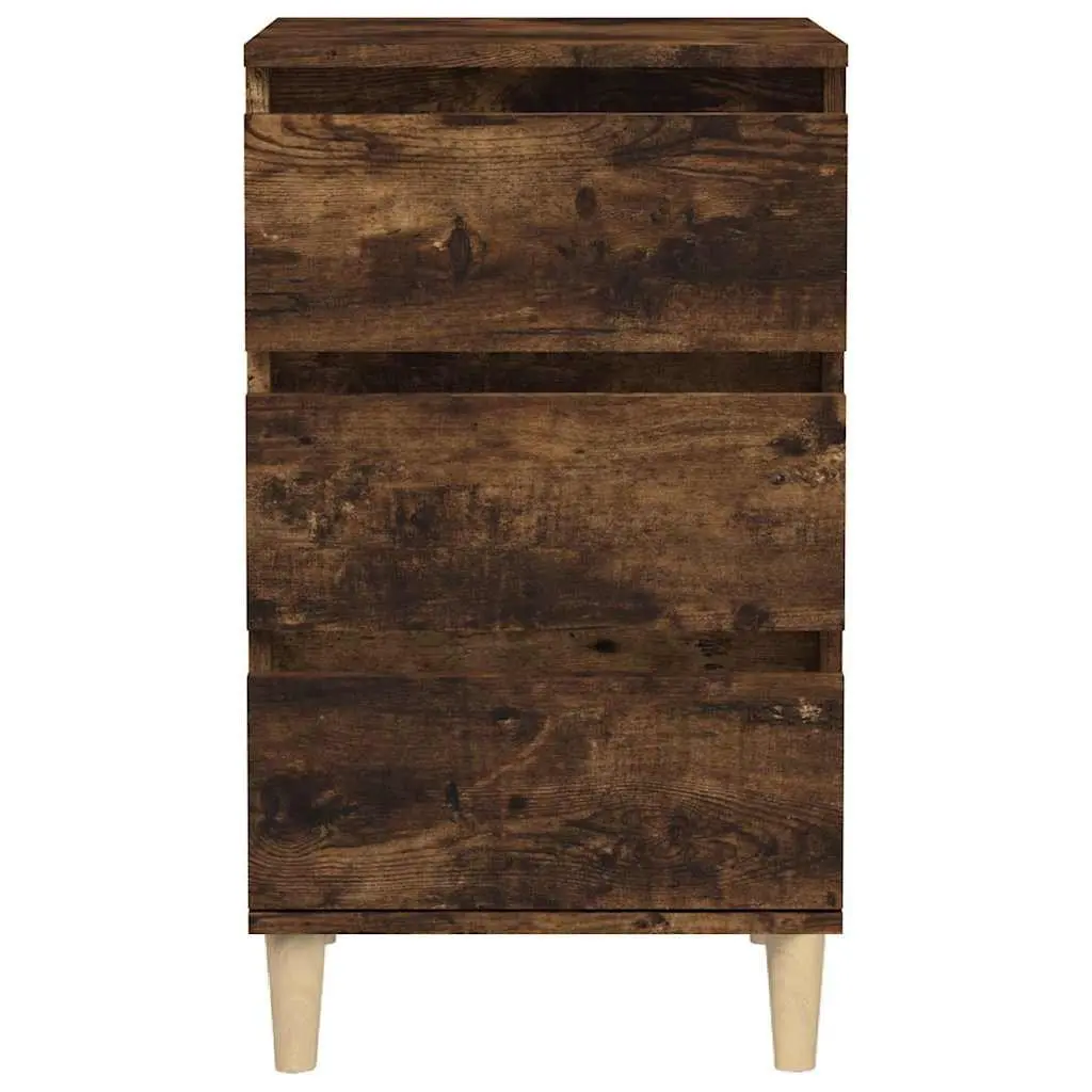 Bedside Cabinet Brown 40x35x70cm Engineered Wood 3 Drawer Nightstand Storage Furniture