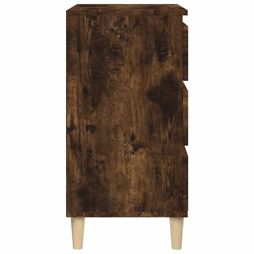 Bedside Cabinet Brown 40x35x70cm Engineered Wood 3 Drawer Nightstand Storage Furniture