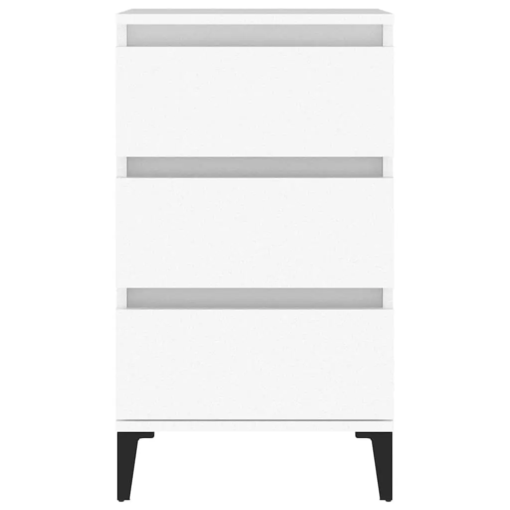 White Bedside Cabinet with 3 Drawers