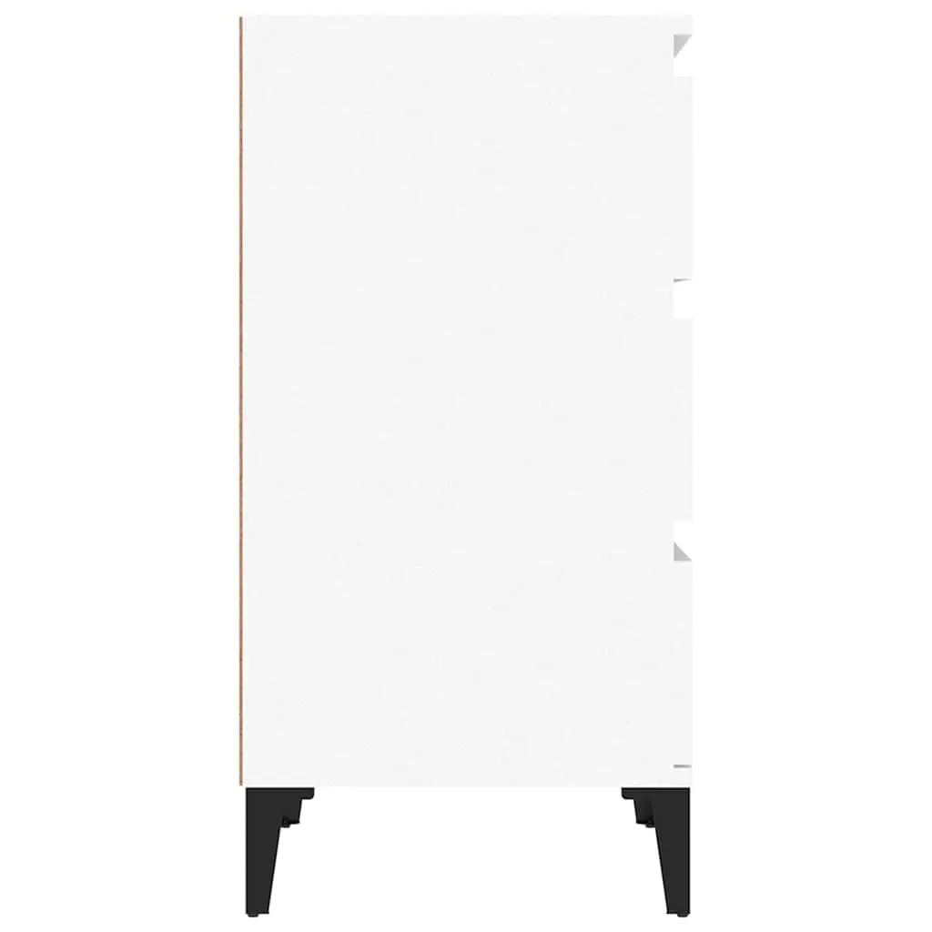 White Bedside Cabinet with 3 Drawers